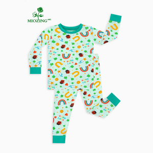 Pijama de Bebé Miozing al por Mayor, <span class=keywords><strong>Ropa</strong></span> de Bebé <span class=keywords><strong>para</strong></span> Todas las Estaciones, Pijama de Bebé con Dibujos Animados, OEKO-TEX, Etiqueta Tejida Personalizada de Bambú - Product Image 1