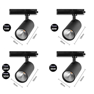 Projecteur sur rail COB dimmable par découpe de phase TRIAC 35W 3325lm, avec connecteur tout-en-un pour hall d'hôtel et éclairage d'accentuation de galerie - Product Image 3