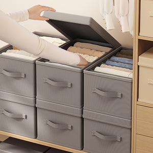 Household Fabric Closet Organizer Foldable Drawer Divider <strong>Storage</strong> <strong>Boxes</strong> Bins With Lid for Clothing Socks <strong>Ties</strong> Underwear - Product Image 4