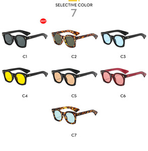 Nouvelles lunettes <span class=keywords><strong>de</strong></span> soleil rétro <span class=keywords><strong>rouges</strong></span> à motif léopard pour femmes, monture épaisse avec rivets, design vintage, verres dégradés, pour hommes et femmes - Product Image 5