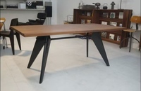 Industrieller Vintage-Esstisch aus Eisen und Mangoholz, Verstellbar, Quadratisch, Klappbar, 4-Sitzer, Vormontiert, für Zuhause, Büro, Hotel