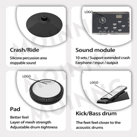 MOINNG MT10L Kit de batterie électronique complet avec 10 kits de batterie Affichage LED USB MIDI