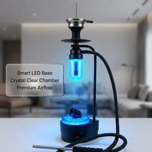 Chicha tendance à éclairage d'ambiance, chambre acrylique inversée, vaporisateur haute capacité, style gravité, pour bars lounge et boîtes de nuit - Product Image 1