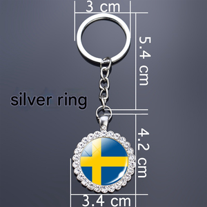 Llavero con Bandera de Palestina, Adorno para Bolso con Pedrería Dorada, Anillo para Llaves con Detalles de Cristal, Colgante con Bandera Nacional Personalizada - Product Image 5