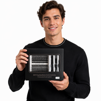 Kit de cils en grappe DIY personnalisables en gros, 100D préfabriqués, volume 9-16mm, faux cils en vison de longueurs mixtes