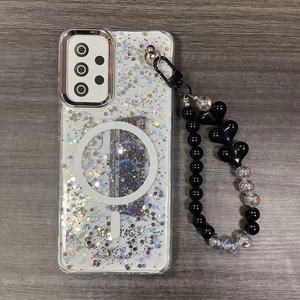 Para <span class=keywords><strong>Google</strong></span> <span class=keywords><strong>PIXEL</strong></span> 8A 9A Imprimir patrón magnético TPU Funda de teléfono para Samsung A32 A16 S26 Fancy Glitter Phone Case con Love Chain - Product Image 4