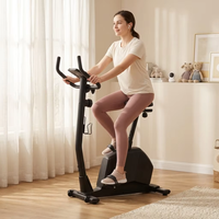 Vélo d'exercice magnétique vertical avec moniteur de vitesse, distance, calories et fréquence cardiaque, compteur manuel, pour la maison et la salle de sport