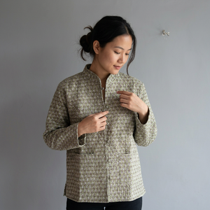 Veste matelassée en coton patchwork floral pour femme, col en V, cardigan rembourré, respirant, écologique, vêtement d'extérieur décontracté, cadeau automne-hiver - Product Image 1