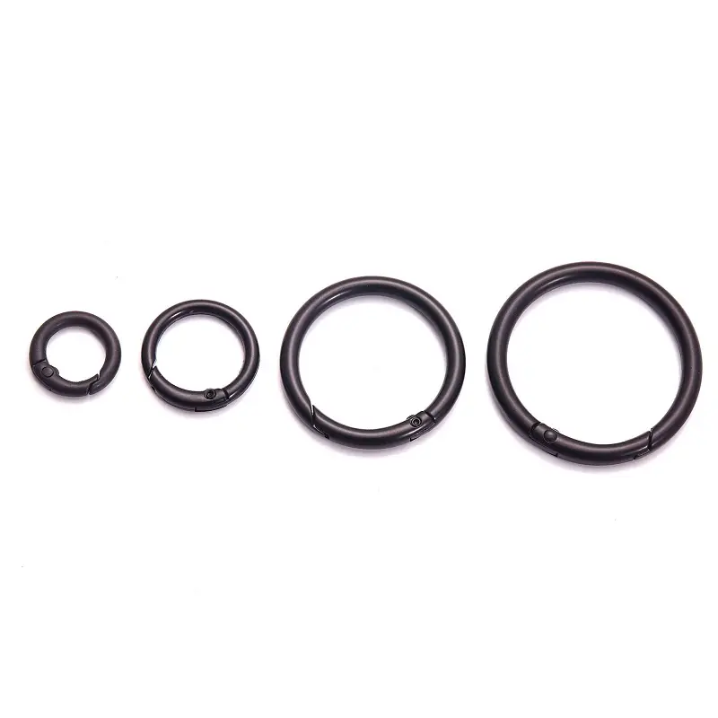 Черный цвет 10 мм маленький размер 2 дюйма металлическая пружина круглое кольцо Триггер карабин защелкивающийся брелок