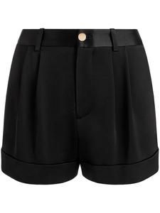 Shorts plissés taille haute personnalisés Leduo pour femme, noirs, à ourlet roulé, décontractés, pour le quotidien et la mode - Product Image 3
