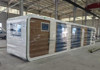 Maison préfabriquée sur roues, bungalow avec salle de bain, maison capsule miniature de luxe en acier pour camping et parc de vacances