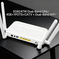 JUQU ONU Dual Band Baru EG8247W4GE+4WiFi+POTS+CATV |   Peralatan Serat Optik AC 5 4GE+1POTS+WiFi Dual-Band+RF CATV