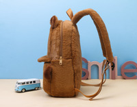 Sac à dos unisexe en coton Kapibala, design mignon avec peluche Capybara, fermeture à glissière et à fermoir, petit sac d'étudiant