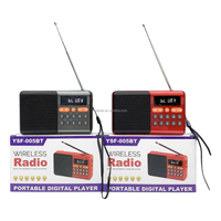 YSF-005BT YSF-006BT Lecteur MP3 portable mini USB avec carte TF, haut-parleur Bluetooth, écran LCD numérique, radio FM