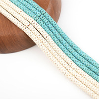Perles en pierre d'howlite et de magnésite, perles ondulées en turquoise bleue et magnésite blanche pour la fabrication de bijoux 3mm x 6mm