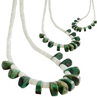 Turquoise naturelle et coquille blanche collier de pierres précieuses hommes surfeur tour de cou plage bijoux à la mode cadeau