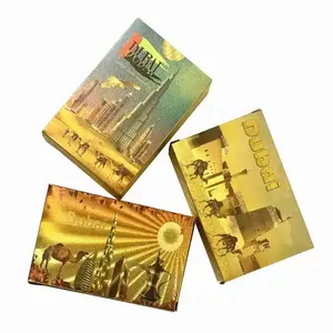Benutzer definierte Fabrik Preis 24 Karat vergoldete Spielkarte Dubai Burj Al Arab Golden Poker Karten