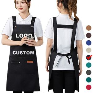 Tablier Unisexe Ajustable en Gros avec Broderie de Logo Personnalisé, Imperméable, pour Travail, Chef, Cuisine, Serveuse, Restaurant - Product Image 1