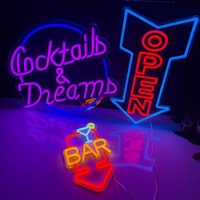Enseigne néon personnalisée Cocktail Dreams, panneau arrière en acrylique transparent, enseigne néon LED pour bar vintage, dégustation de cocktails, fête, bar man cave