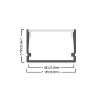 ESANN-Bande lumineuse LED de surface 30x20mm, profilé en aluminium extrudé avec diffuseur, couverture PC