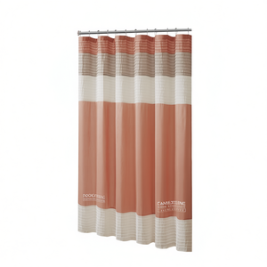 Cortina de ducha de seda sintética, diseño minimalista moderno, impresión digital, accesorio de baño, elegante, duradero, sin ganchos - Product Image 1