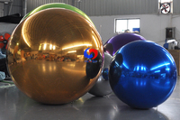 Boules sphériques miroir gonflables surdimensionnées 1m 2m 3m Or Violet Iridescent Bleu clair Boules miroir gonflables