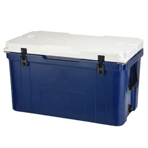 บิ๊ก Rotomolded พลาสติกกล่องเย็นขายส่งน้ำแข็งกล่องเย็นที่มีโลโก้ที่กำหนดเองสำหรับตกปลากลางแจ้ง