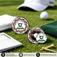 Marqueur de balle de golf personnalisé en forme de pièce de monnaie, outil de réparation de divots et marqueur de balle de golf magnétique vierge en forme de jeton de poker pour chapeau