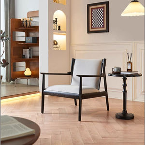 Chaise de salle à manger de loisirs en bois massif rétro chaise de canapé simple chaise de salon dossier de <span class=keywords><strong>fauteuil</strong></span> Japandi chaises de salon simples - Product Image 6