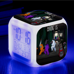 Réveil numérique LED coloré pour enfants, avec lumière nocturne, motif dessin animé mignon, périphérique de <span class=keywords><strong>jeu</strong></span> - Product Image 4