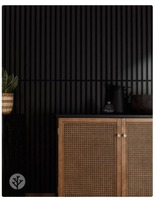 Panel Dinding Kayu Eksklusif Ramah Lingkungan Warna Hitam Matte 2400x642x20mm untuk Pelapis Kedap Suara Interior