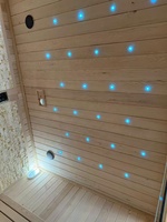 Sauna intelligent d'intérieur pour 3-4 personnes, en bois de pruche, avec poêle finlandaise traditionnelle, chauffage à la pierre, cabine à vapeur sèche, système de relaxation et de thérapie