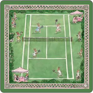 Ute Bunny Rabbit American Modern Luxury Mahjong Mat 31.5x31.5 Dapat Dilipat Portabel Unik Pink Hijau Preppy Anti-Selip Tahan Air - Product Image 2