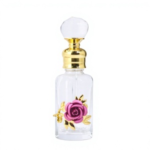 Arabic Style 12ml Rose Pattern Octagonal <b>Bottle</b> Colorful Perfume Essential Oil Dispensing <b>Bottle</b> - Product Image 6