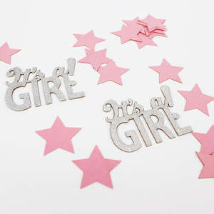 100 Piezas de Confeti de Doble Cara para Baby Shower y Revelación de Género, Letras con Forma de Espray de Confeti con la Frase '<span class=keywords><strong>Es</strong></span> Niña/<span class=keywords><strong>Es</strong></span> Niño' y Decoraciones de Estrellas Brillantes - Product Image 4