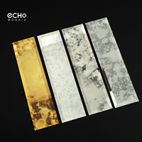 Mosaïque en verre artistique à coller, carreaux de métro rectangulaires, miroir antique en verre pour la décoration murale intérieure