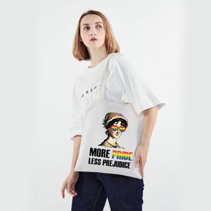 Bolsa de Mano Reutilizable de Gran Capacidad con Diseño de Orgullo LGBT, con la Frase 'Más Orgullo, Menos Prejuicios', Bolsa de Hombro para Regalo - Product Image 6