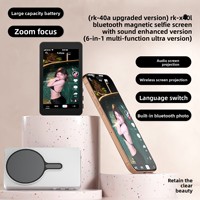 Moniteur de vlog et de selfie à miroir en temps réel pour téléphone portable, avec fixation magnétique, compatible iPhone et Android