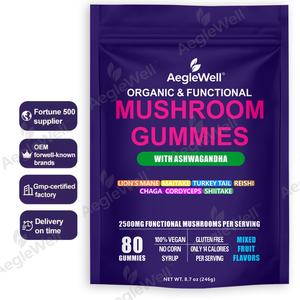 גומי קומפלקס פטריות אגלוול - רעמת האריה, ריישי, קורדיספס |   תמיכה חיסונית ומוחית |   טבעוני, ללא גלוטן, ללא הנדסה גנטית - Product Image 3