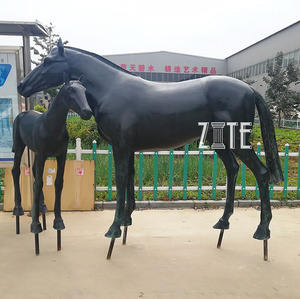 Caliente fundido método de artesanía jardín vida tamaño bronce salvaje mare <span class=keywords><strong>caballo</strong></span> con potro escultura estatua - Product Image 2