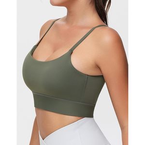 Sujetador deportivo largo ajustable para mujer, cuello redondo, acolchado, sin aros, para entrenamiento y yoga - Product Image 2
