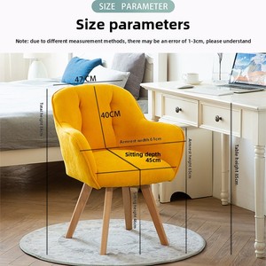 Sedia Ergonomica da Ufficio Nordica con Supporto Lombare <span class=keywords><strong>in</strong></span> Tessuto Flanella - Sedia Girevole <span class=keywords><strong>in</strong></span> <span class=keywords><strong>Legno</strong></span> Massello per Lunghe Sessioni di Seduta, Ideale per Studenti - Product Image 5