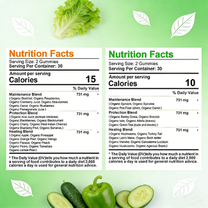 Gummies Probiotiques Biologiques Fruits et Légumes Marque Blanche OEM Sans Sucre Antioxydant Soutien Beauté 40+ Nutriments Superaliment Vert - Product Image 4