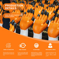 Gants de travail en nitrile 13G semi-enduits CY Wholesale, gants de sécurité en polyester tricoté sans couture avec pointes des doigts renforcées