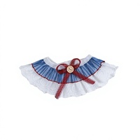 Collier pour animaux de compagnie avec nœud en dentelle et perles, serviette anti-salive pour chien et chat, style princesse, foulard pour toutes les saisons