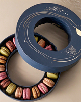 Boîte cadeau en chocolat circulaire creuse de qualité alimentaire, emballage personnalisé pour macarons de Noël, boîtes à donuts, desserts, biscuits avec séparateurs