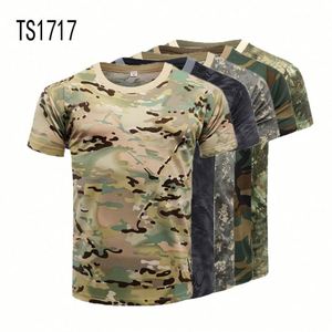 Jersey transpirable para hombre, cuello, ropa de trabajo, estilo camuflaje, manga corta, senderismo, caza, Digital, teñido liso, secado rápido, respetuoso con el medio ambiente - Product Image 1