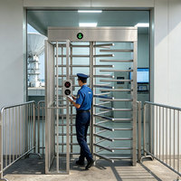 Tourniquet de contrôle d'accès intégré pleine hauteur, passage unique bidirectionnel pour projets de tours de bureaux