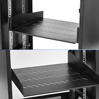 Étagère de serveur ventilée 1U | Étagère universelle 1U avec bords de protection pour support d'équipement de 19 pouces
