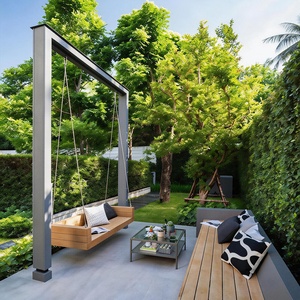 Dondolo a Dondolo in Bambù da Esterno, Sedia <span class=keywords><strong>Sospesa</strong></span> Doppia per Giardino e Cortile - Product Image 2